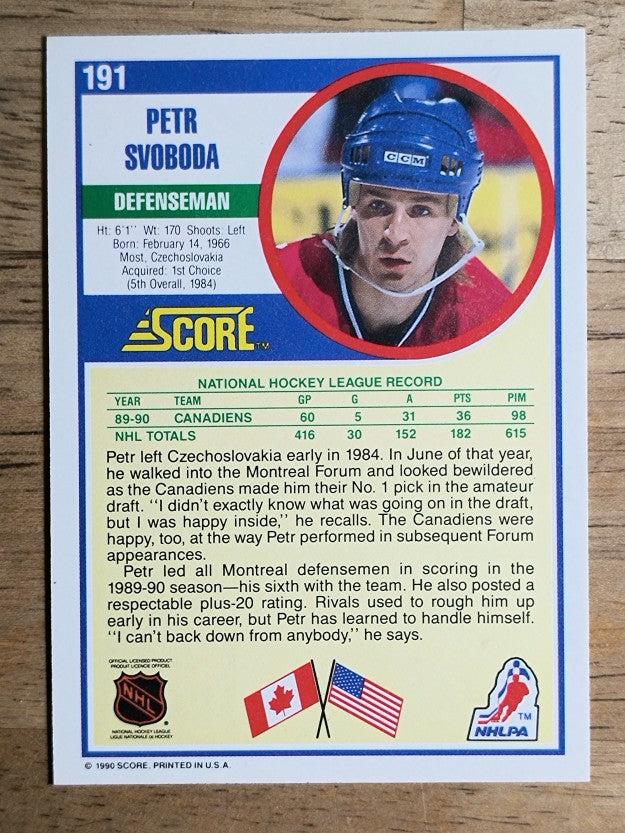 1990-91 Score #191 Petr Svoboda