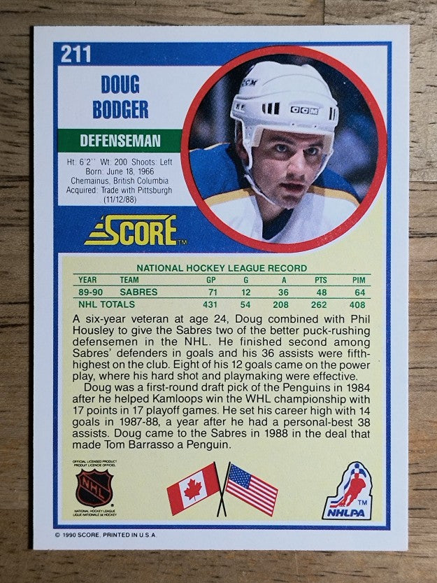 1990-91 Score #211 Doug Bodger