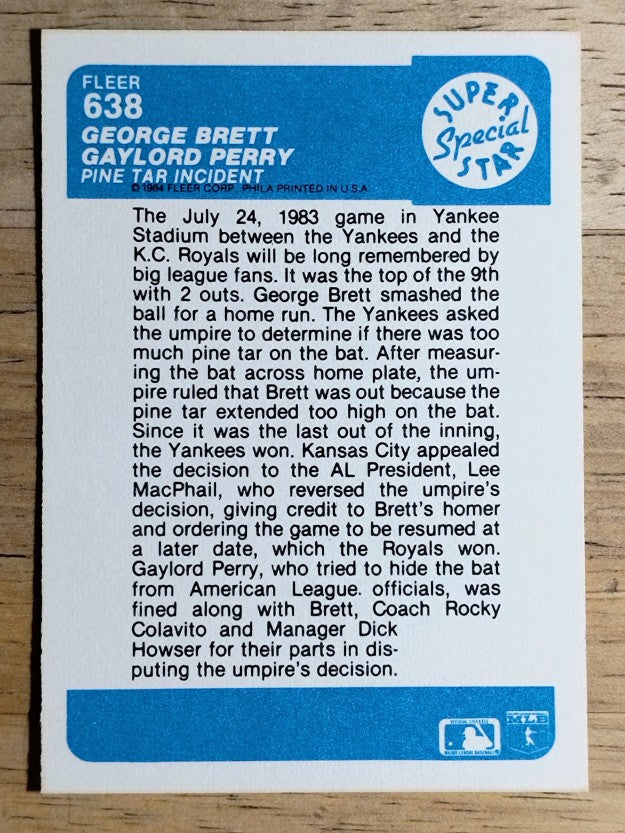 1984 Fleer #638 George Brett/Gaylord Perry