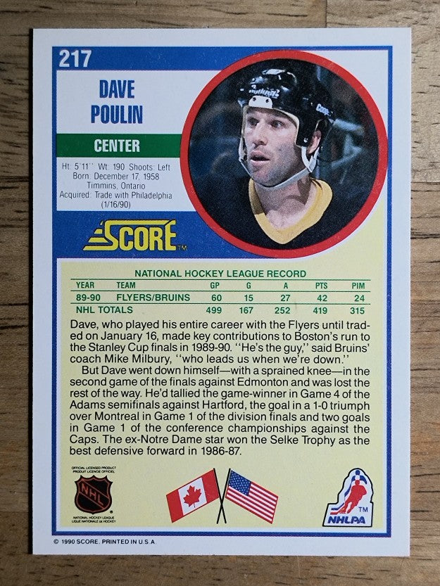 1990-91 Score #217 Dave Poulin
