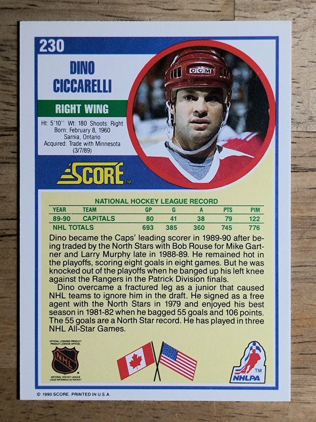 1990-91 Score #230 Dino Ciccarelli