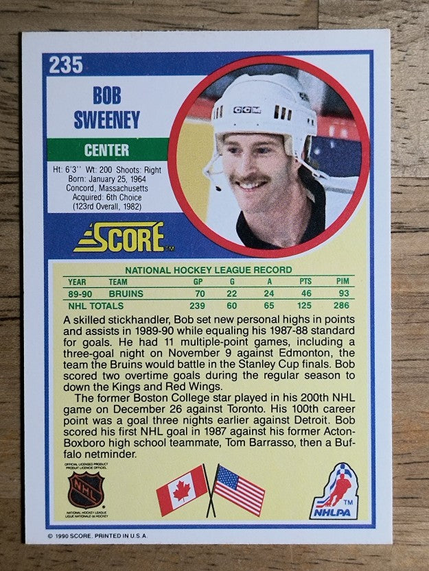 1990-91 Score #235 Rob Sweeney
