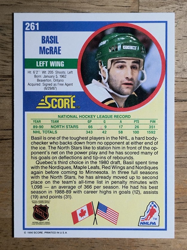 1990-91 Score #261 Basil McRae