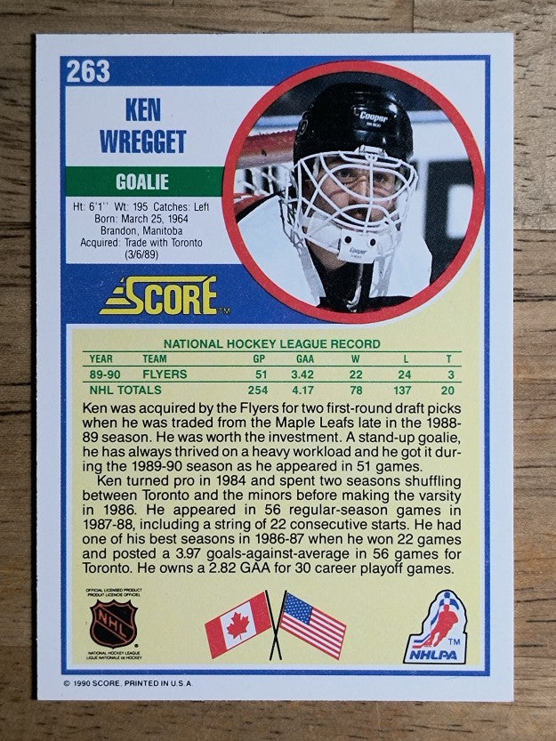 1990-91 Score #263 Ken Wregget