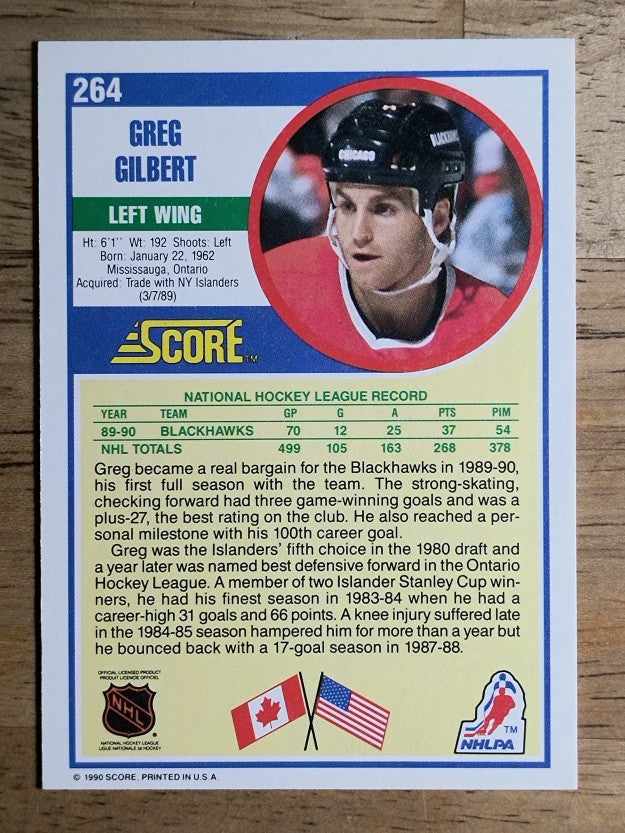 1990-91 Score #264 Greg Gilbert