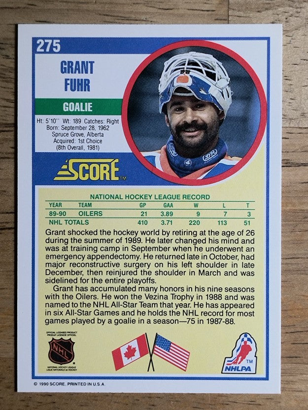 1990-91 Score #275 Grant Fuhr