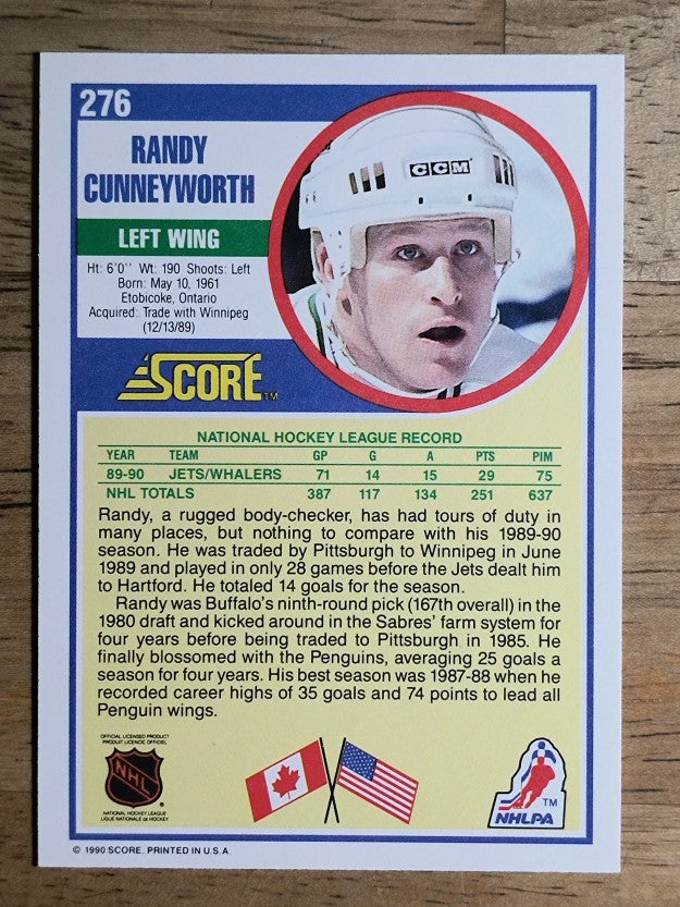 1990-91 Score #276 Randy Cunneyworth