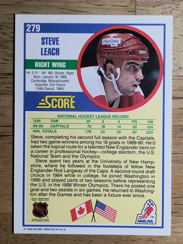 1990-91 Score #279 Stephen Leach