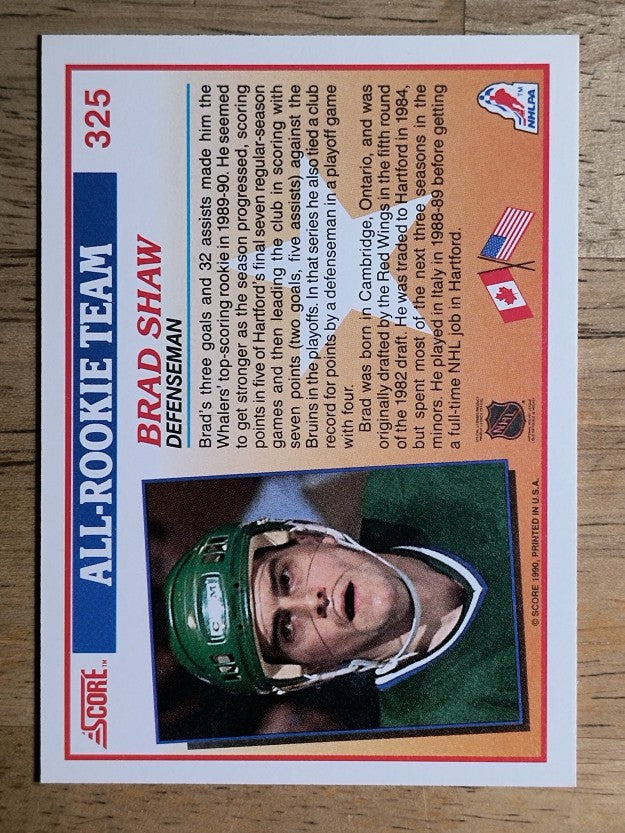 1990-91 Score #325 Brad Shaw ART