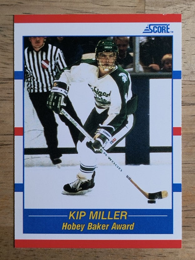 1990-91 Score #330B Kip Miller Hob COR RC/(Score logo appears on front)
