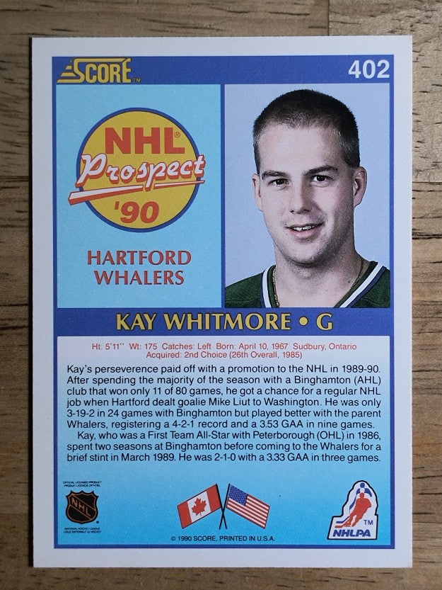 1990-91 Score #402 Kay Whitmore RC