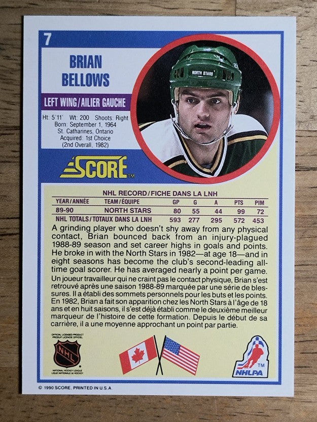 1990-91 Score Canadian #7 Brian Bellows