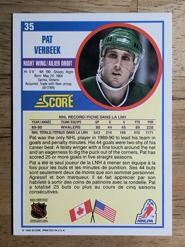 1990-91 Score Canadian #35 Pat Verbeek