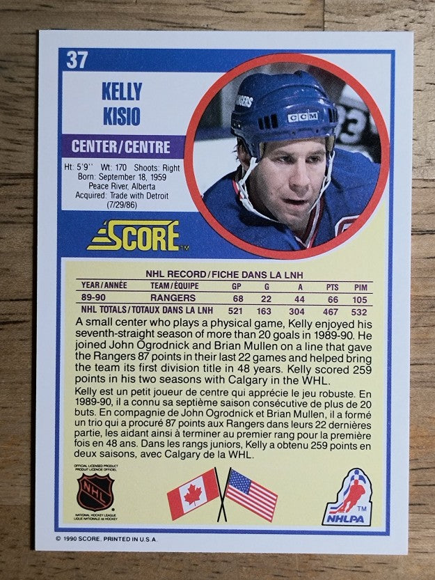 1990-91 Score Canadian #37 Kelly Kisio