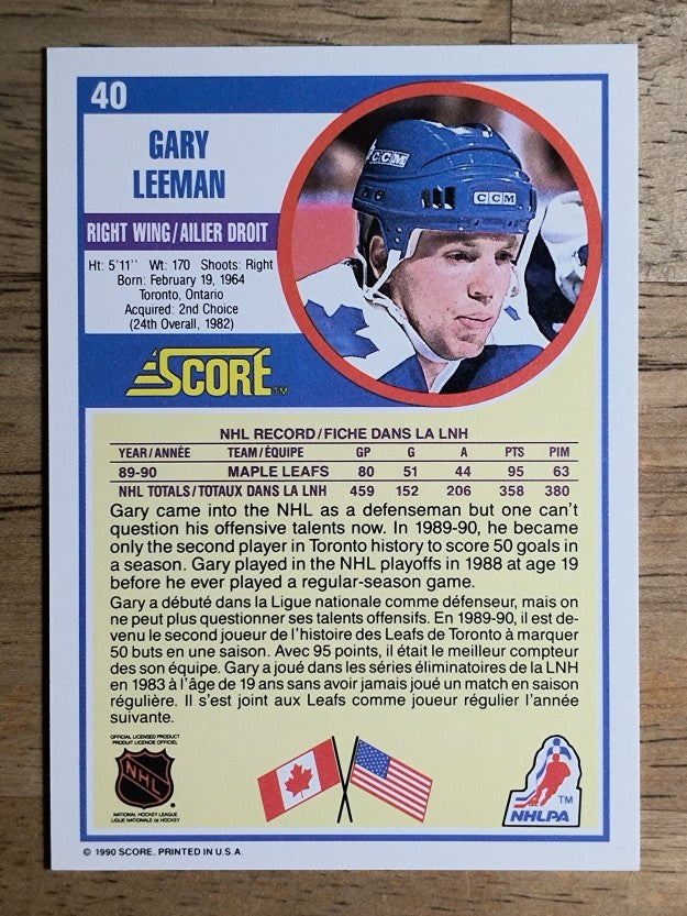 1990-91 Score Canadian #40 Gary Leeman