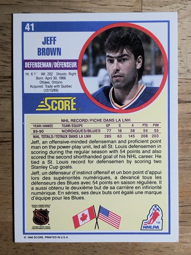 1990-91 Score Canadian #41 Jeff Brown