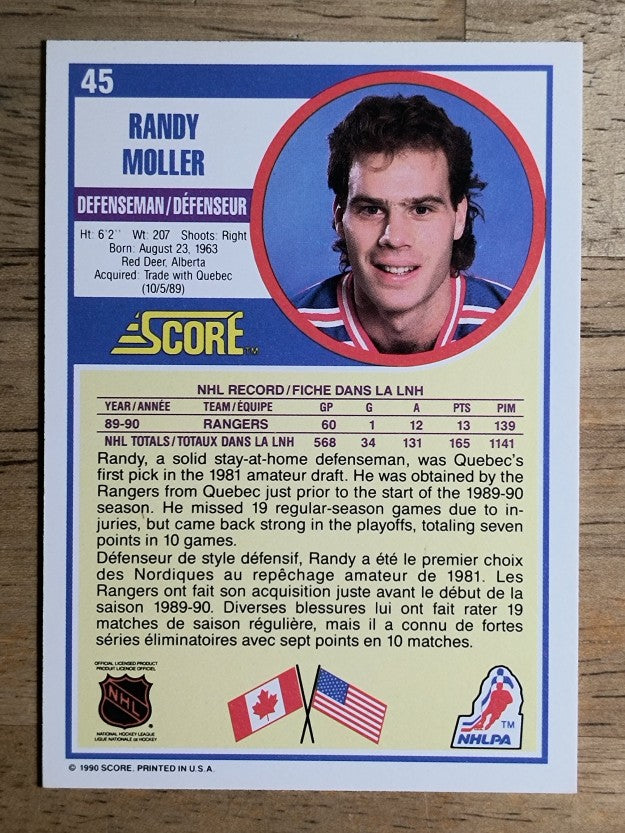 1990-91 Score Canadian #45 Randy Moller