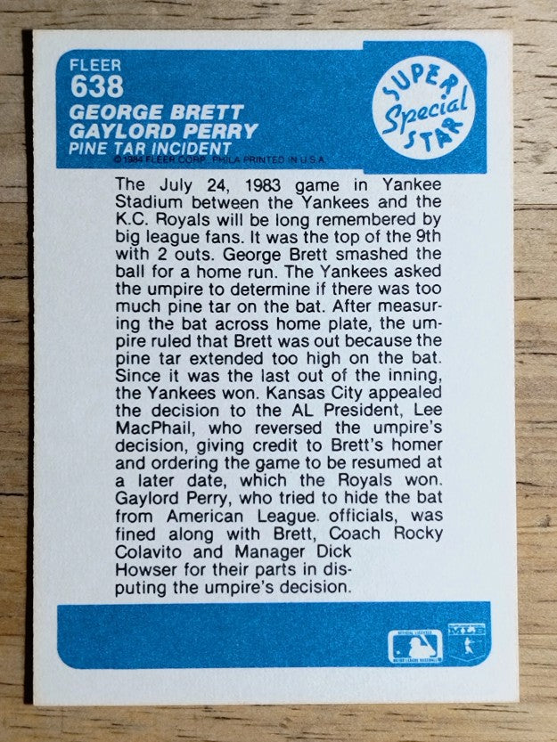 1984 Fleer #638 George Brett/Gaylord Perry