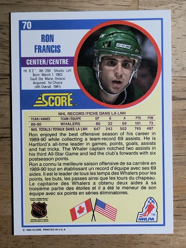 1990-91 Score Canadian #70 Ron Francis