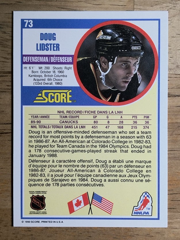 1990-91 Score Canadian #73 Doug Lidster