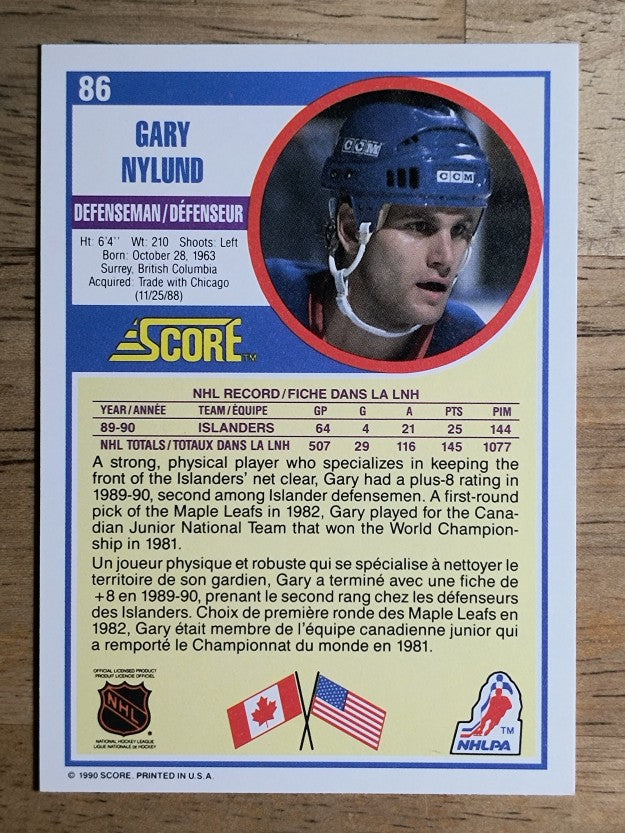 1990-91 Score Canadian #86 Gary Nylund