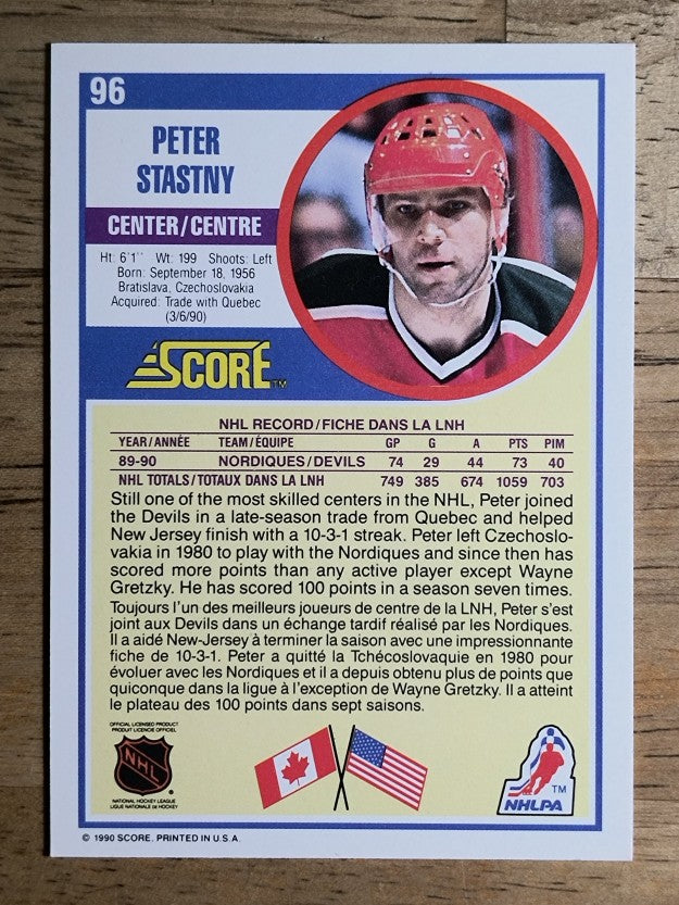 1990-91 Score Canadian #96 Peter Stastny