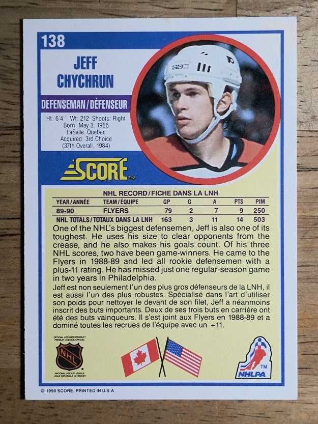 1990-91 Score Canadian #138 Jeff Chychrun RC