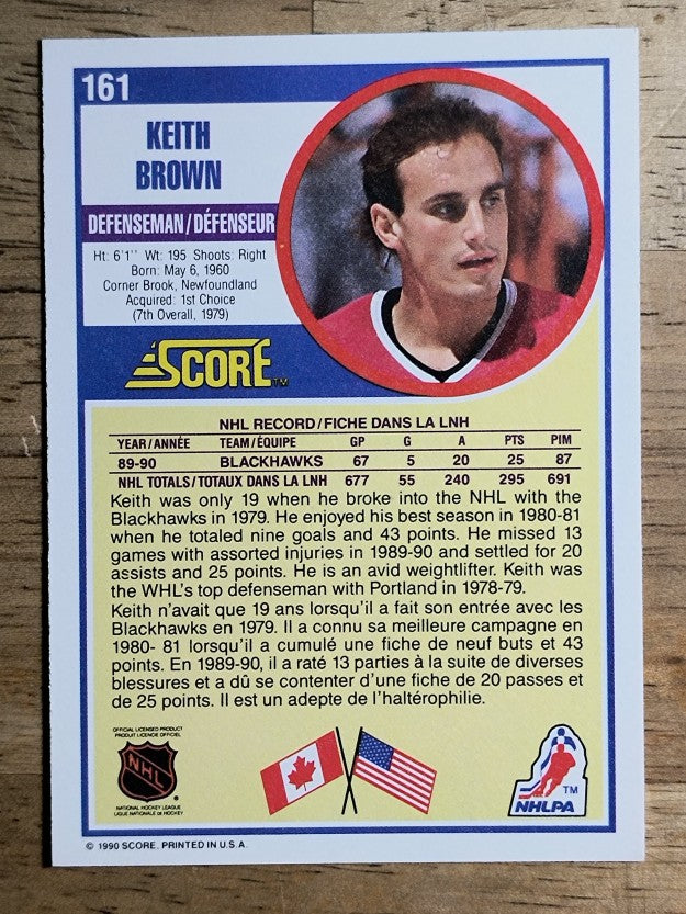 1990-91 Score Canadian #161 Keith Brown