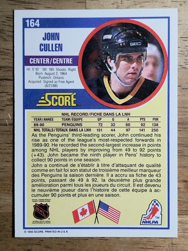1990-91 Score Canadian #164 John Cullen