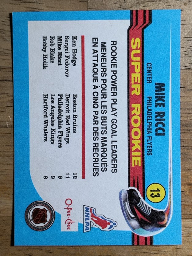 1991-92 O-Pee-Chee #13 Mike Ricci SR