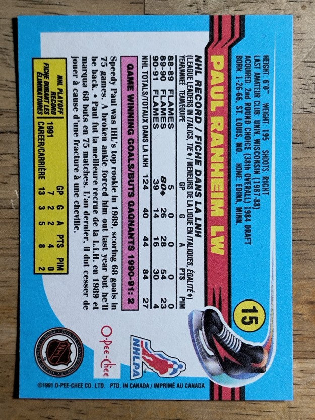 1991-92 O-Pee-Chee #15 Paul Ranheim