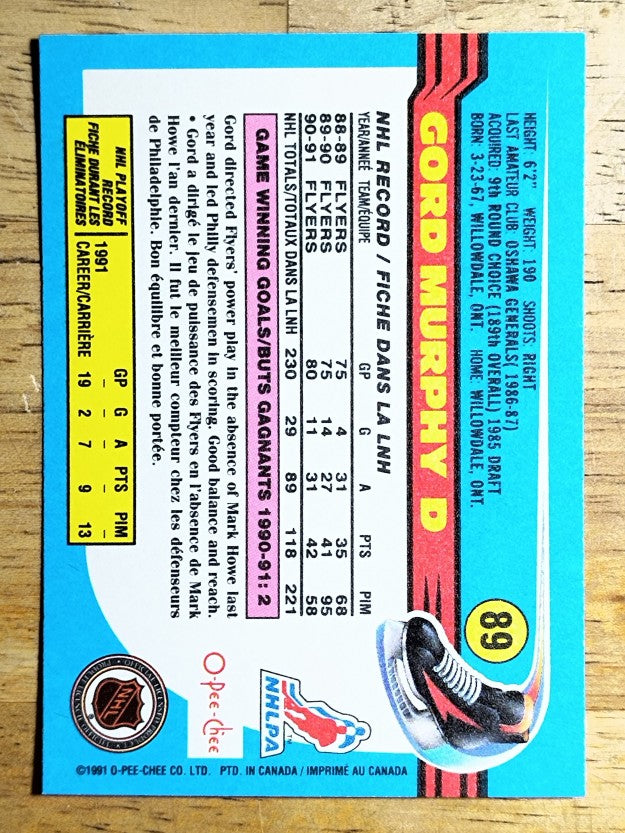1991-92 O-Pee-Chee #89 Gord Murphy