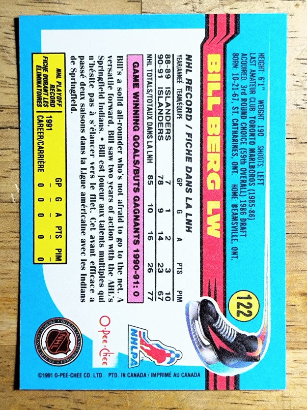 1991-92 O-Pee-Chee #122 Bill Berg