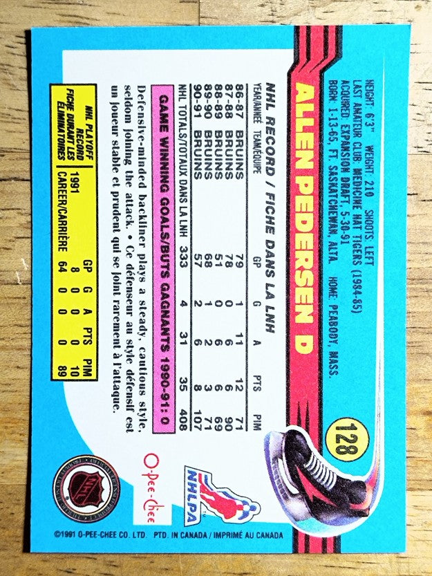1991-92 O-Pee-Chee #128 Allen Pedersen