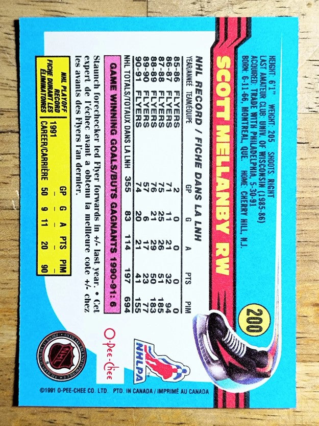 1991-92 O-Pee-Chee #200 Scott Mellanby