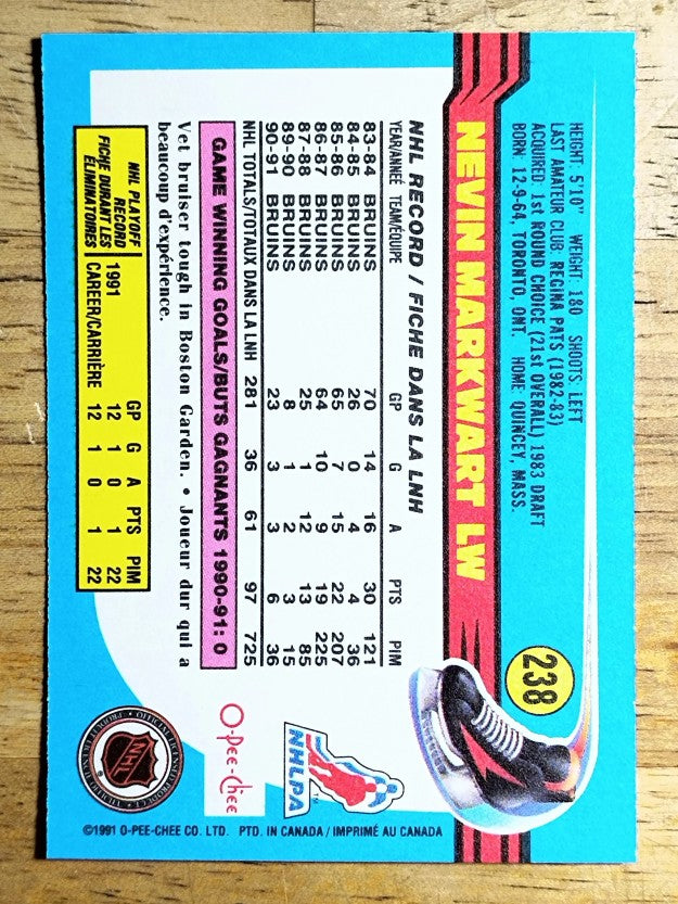 1991-92 O-Pee-Chee #238 Nevin Markwart