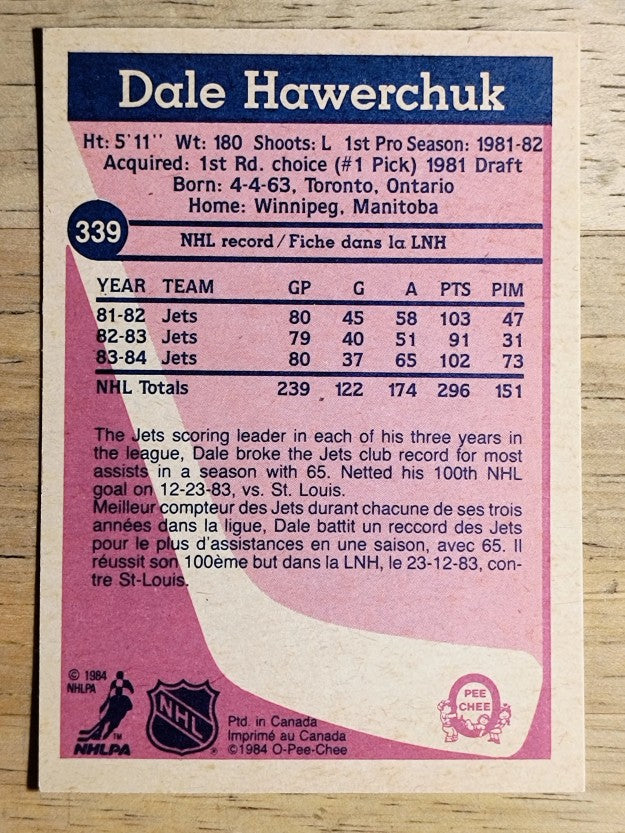 1984-85 O-Pee-Chee #339 Dale Hawerchuk