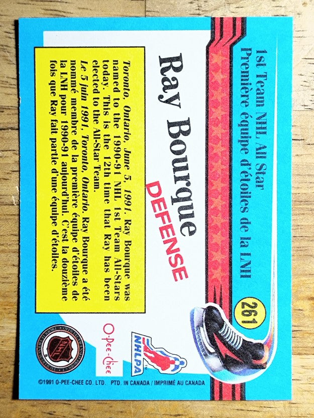 1991-92 O-Pee-Chee #261 Ray Bourque AS