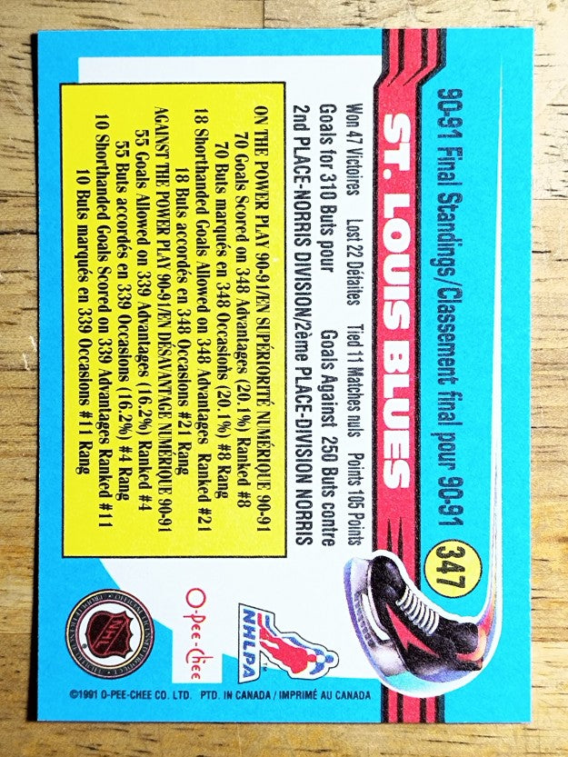 1991-92 O-Pee-Chee #347 Blues Team