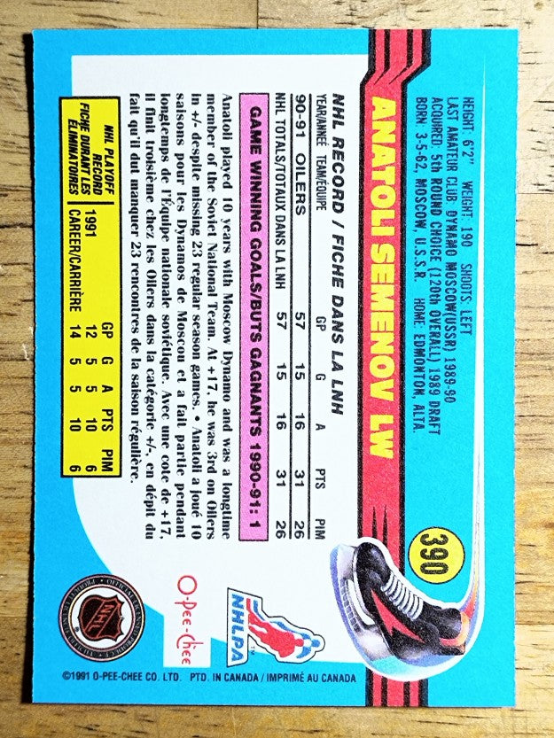 1991-92 O-Pee-Chee #390 Anatoli Semenov