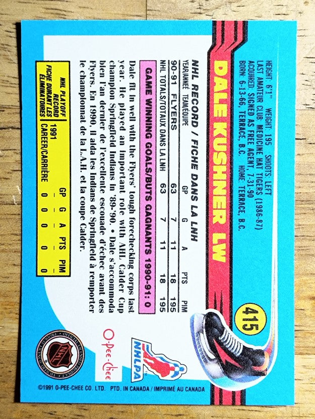1991-92 O-Pee-Chee #415 Dale Kushner