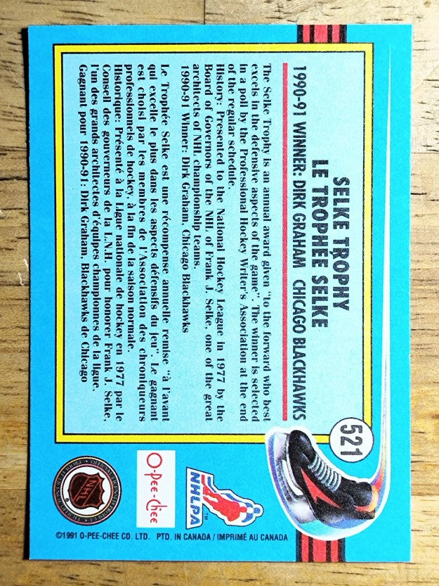1991-92 O-Pee-Chee #521 Dirk Graham Selke
