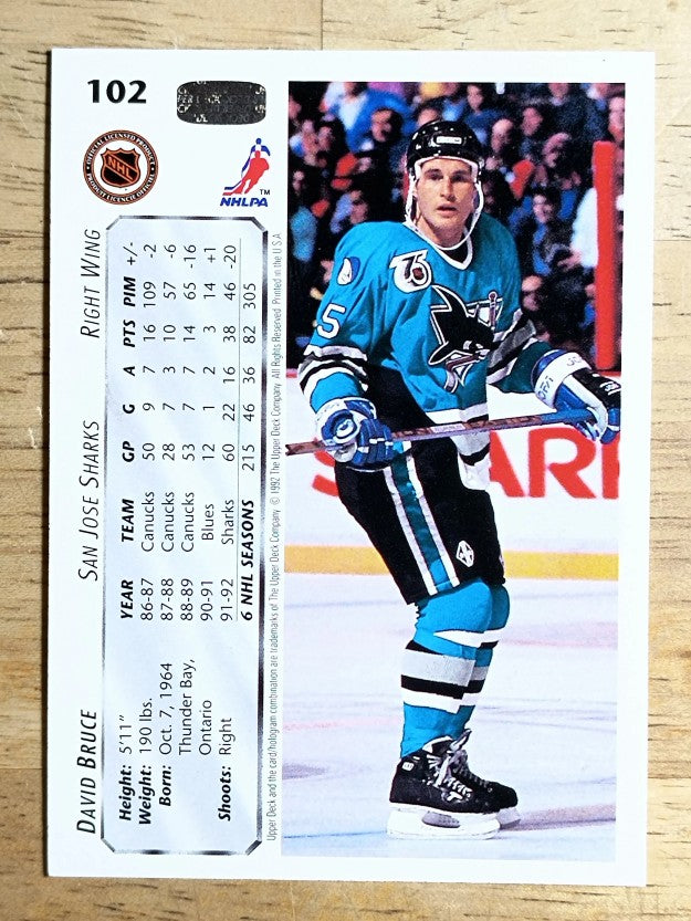 1992-93 Upper Deck #102 David Bruce
