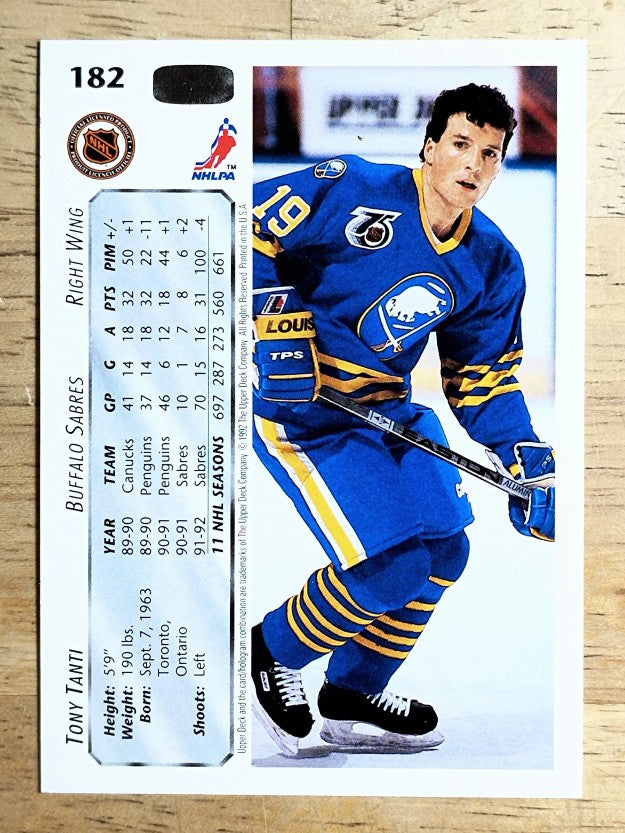 1992-93 Upper Deck #182 Tony Tanti