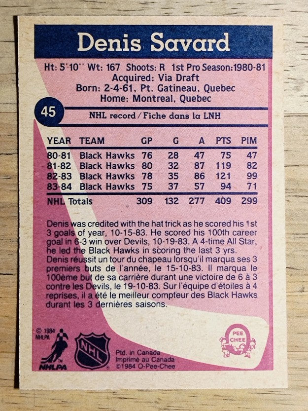 1984-85 O-Pee-Chee #45 Denis Savard