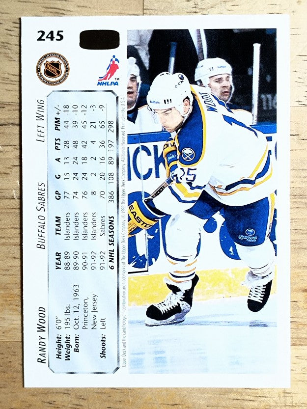 1992-93 Upper Deck #245 Randy Wood
