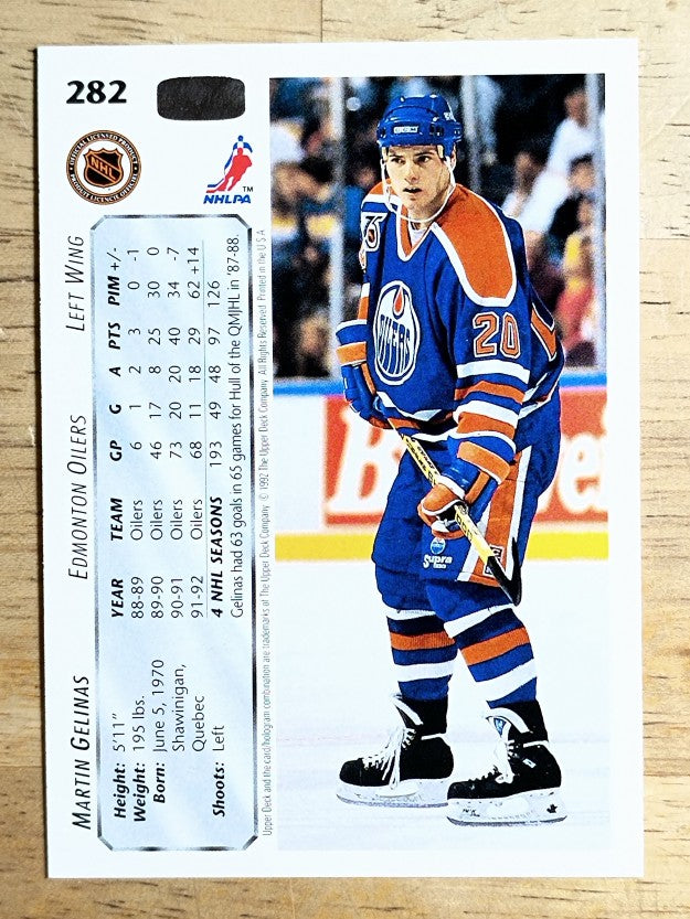 1992-93 Upper Deck #282 Martin Gelinas