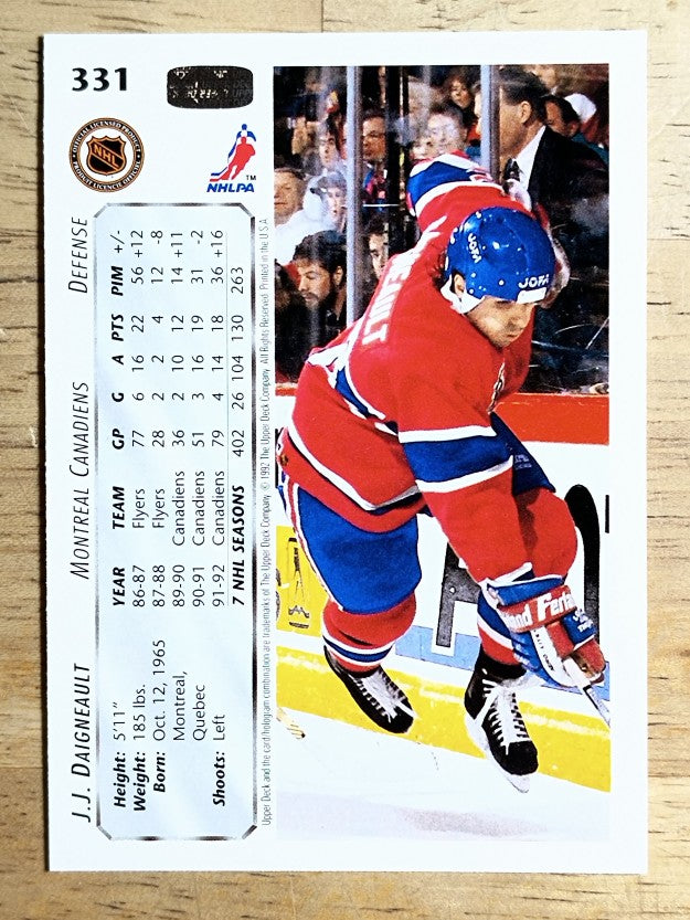 1992-93 Upper Deck #331 J.J. Daigneault