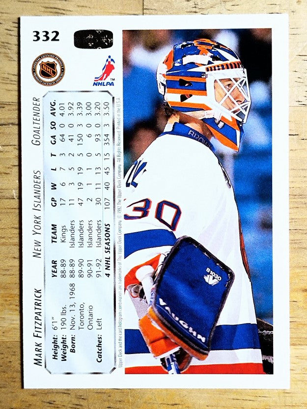 1992-93 Upper Deck #332 Mark Fitzpatrick