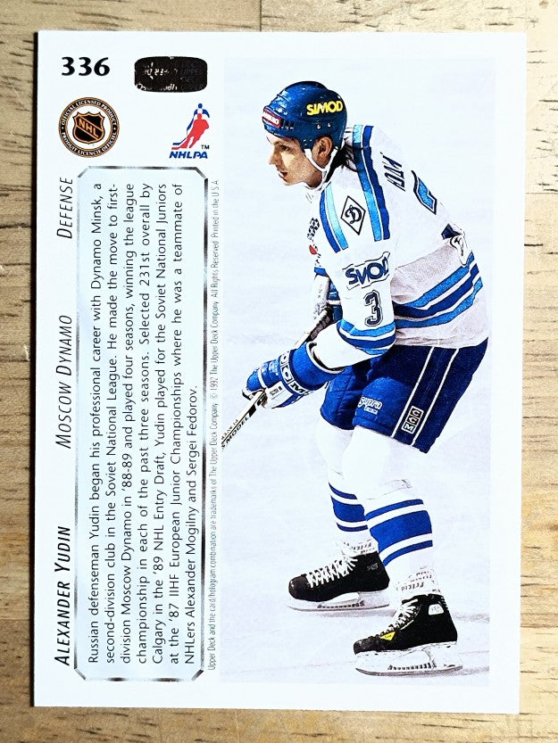 1992-93 Upper Deck #336 Alexander Yudin RS RC